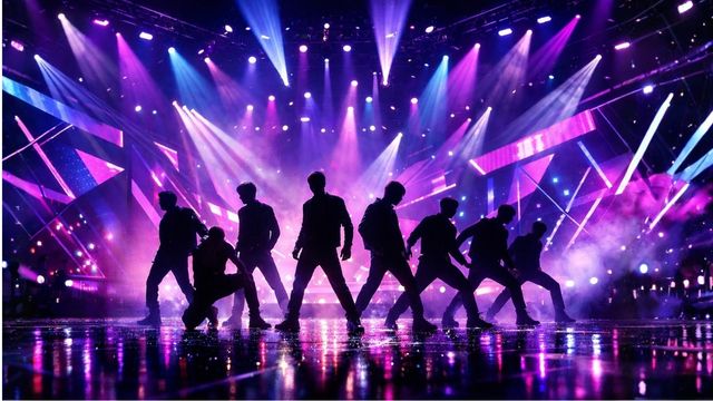 韓国の音楽番組のステージライト